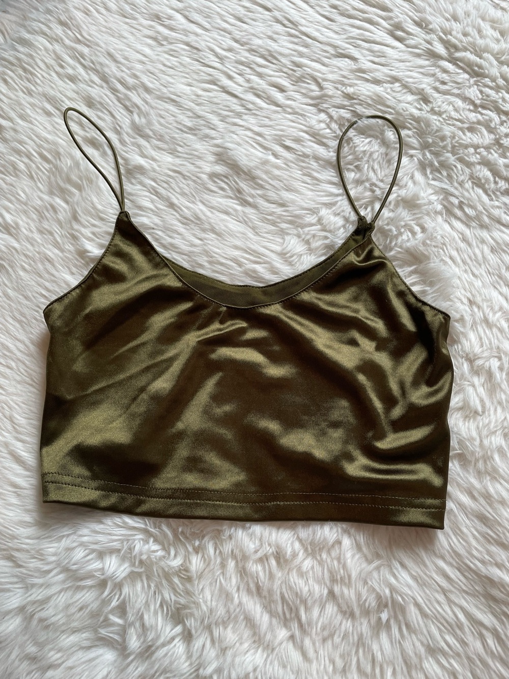 Out from Under Urban Outfitters metallic green crop top tank women’s M medium